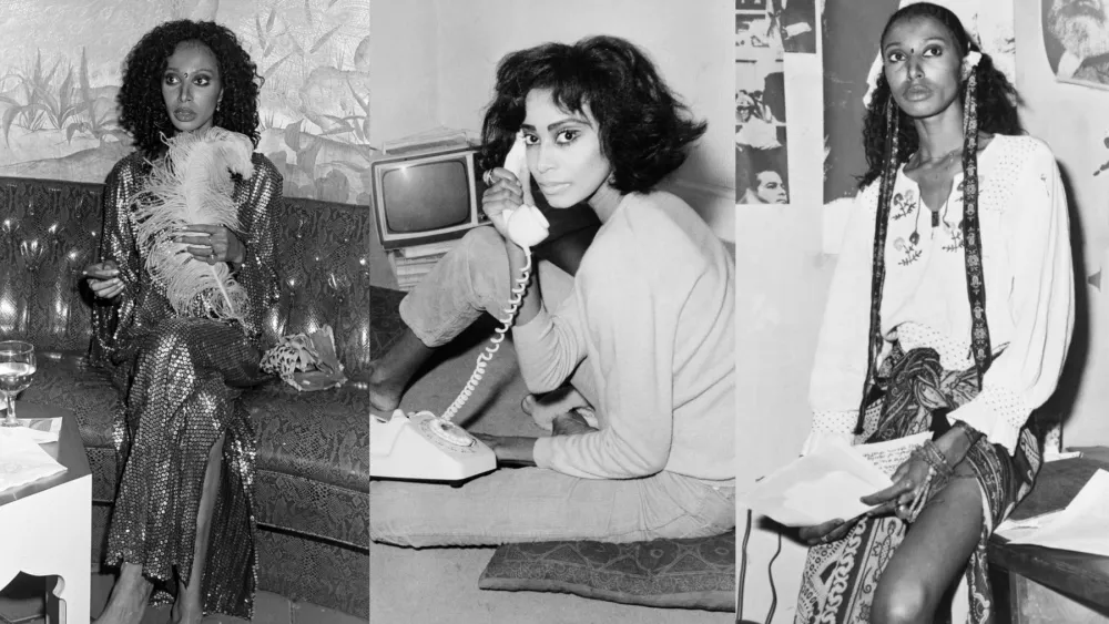 Donyale Luna posing as a fashion model during her iconic modeling career