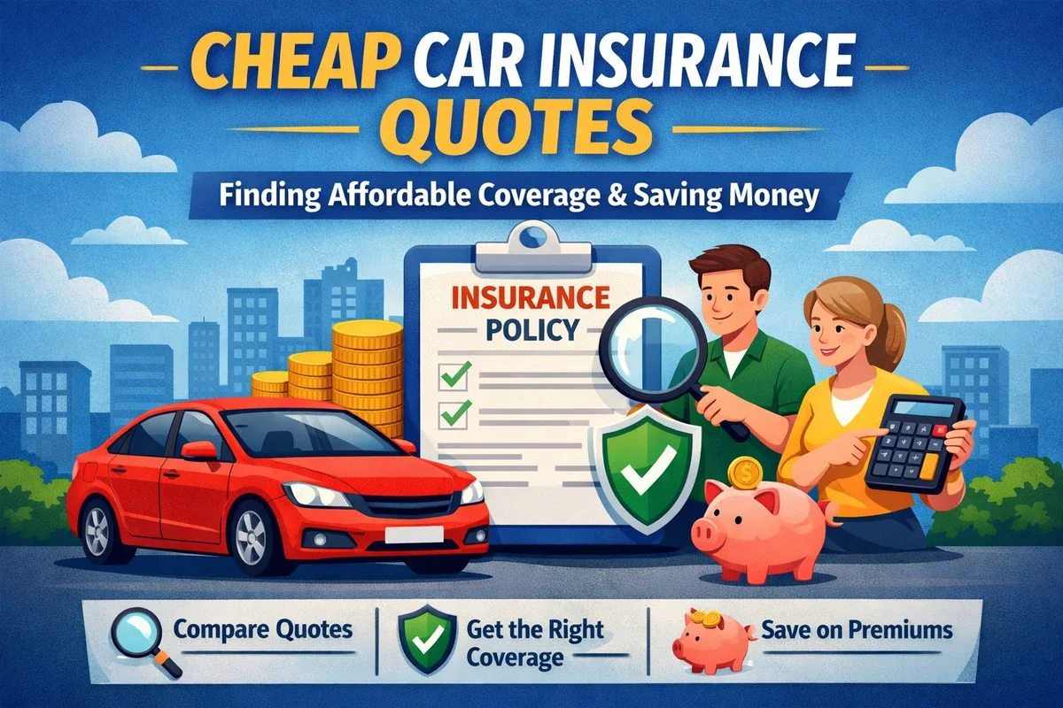 Driver comparing automobile insurance quotes and coverage options online using a laptop